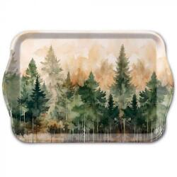 Ambiente B. V Zöld fenyőerdős műanyag kistálca - 21x13 cm - Evergreen trees (VR-13718825)