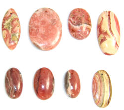  Cabachon / Pandantiv Rodocrozit Natural cu Gaura - Picatura - Oval - 31-43 x 15-36 x 3-8 mm - 1 Buc