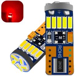 LEDtech W5W T10 CANBUS PIROS LED izzó égő 12V 2db-os készlet ✔️ (W5WP)