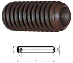 HERNYÓCSAVAR DIN916 45H natúr M M 5x12 mm belsúkúpos hernyócsavar (2000db/dob) (62386)