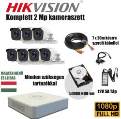  Hiwatch Szereld Magad TurboHD Csomag Hikvision DVR-rel 7 kamerás 2Mp 2.8mm 20m IR 7x20m készre szerelt kábellel
