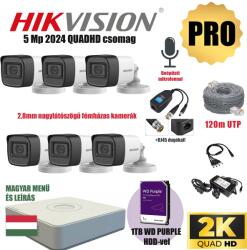  Hikvision 5Mp PRO Szereld Magad Csomag 6 kamerával és RJ45 balunnal!