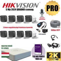  Hikvision 5Mp PRO Szereld Magad Csomag 8 kamerával és RJ45 balunnal!