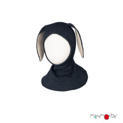 ManyMonths Cagula ManyMonths Bunny Ears lână merinos - Foggy Black