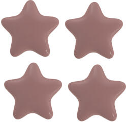 Clayre & Eef Set 4 butoni mobilier ceramica roz Stelute 4x3/6 cm (65295)