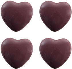 Clayre & Eef Set 4 butoni mobilier ceramica violet Inimioare 4x3/6 cm (65298)