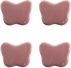 Clayre & Eef Set 4 butoni mobilier ceramica roz Fluturasi 4x3 cm (65299)