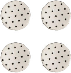 Clayre & Eef Set 4 butoni mobilier ceramica bej neagra Stelute 4x3/6 cm (65291)