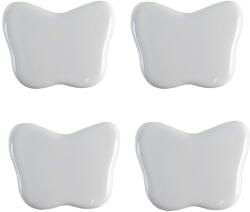 Clayre & Eef Set 4 butoni mobilier ceramica alba Fluturasi 4x3 cm (65300)