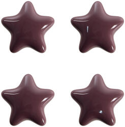 Clayre & Eef Set 4 butoni mobilier ceramica violet Stelute 4x3/6 cm (65292)