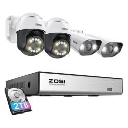 ZOSI Sistem de Supraveghere ZOSI 2 Camere IP C296 WiFi 5MP & 2 Camere IP C182 WiFi 8MP + NVR 8ch + HDD 2TB (C296*2+C182*2+NVR+2T)