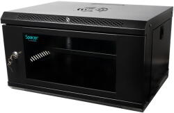 Spacer CABINET 19" SPACER 6U 500x400mm, fixare pe perete, Flatpack (dezasamblat), Black, usa sticla cu blocare, panouri detasabile, otel 1mm, sarcina maxima 25Kg, "SPCW-6U-400-BK-02 (SPCW-6U-400-BK-02) - vex