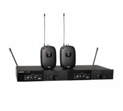 Shure SLXD14DE-J53 Sistem digital SLX-D, 2 bucăți transmițător de buzunar, receptor cu două canale, cablu WA305 (SLXD14DE-J53) Statii radio