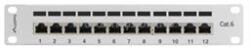 Lanberg Patch panel 12 port 1U 10" CAT. 6 árnyékolt, szürke (PPF6-9012-S) (PPF6-9012-S)