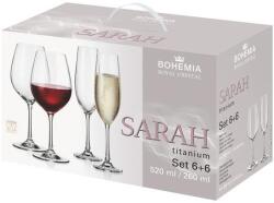 Bohemia Royal Crystal SARAH Boros- és pezsgőspohár készlet, 12 db