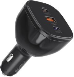 Choetech TC0024 autós töltő 160W 2x USB-C PD 3.1 1x USB-A - fekete - smartdiszkont