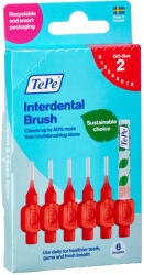 TePe Original fogköztisztító kefék bioműanyagból, 0, 5 mm, piros, 6 db, dobozban