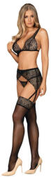 Obsessive Firella Bra, Thong, Garterbelt Fehérnemű szett