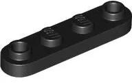 LEGO® 77845c11 - LEGO fekete lap 2 nyitott bütyökkel, lekerekített, 1 x 4 méretű (77845c11)