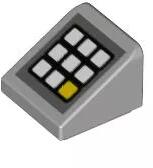 LEGO® 54200pb106c86 - LEGO világosszürke lap 1 x 1 x 2/3 méretű, lejtő, billenytű mintával (54200pb106c86)