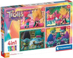 Clementoni Puzzle pentru copii Clementoni 4 в 1 - Trolls: Gang se adună (21527) Puzzle