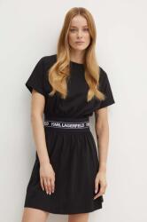 KARL LAGERFELD rochie din bumbac culoarea negru, mini, evazati, 245W1351 9BYH-SUD0JE_99X (245W1351)