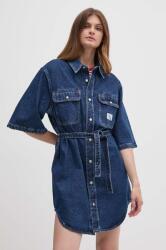 Calvin Klein rochie jeans culoarea albastru marin, mini, oversize, J20J224748 9BYH-SUD02R_59J