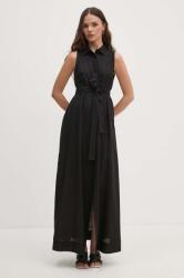 Sandro Ferrone rochie din in culoarea negru, maxi, evazati, SFS7XBDMISA PPYH-SUD2LZ_99X