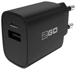 2GO USB-C / USB-A Hálózati Töltő - 12V / 1, 5A, Fekete