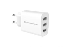 Conceptronic Althea13W 3X USB-A Hálózati Töltő - 30W, Fehér