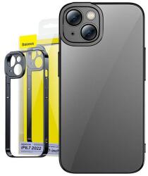 Baseus ARMC021001 Baseus Glitter Apple iPhone 14 Plus tok és üvegfólia, átlátszó-fekete (ARMC021001)