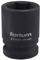 Fortum gépi (impakt) dugófej 3/4″, 27mm, L 52 mm, feketített, FORTUM (4703027)
