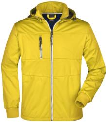 James & Nicholson (Daiber) Férfi sportos softshell kabát JN1078 - Napsárga / sötétkék / fehér | XXXL (1-JN1078-1714193)