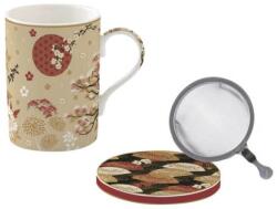 Easy Life Easy Life porcelán bögre fémszűrővel díszdobozban - 350 ml - Atmosphere Kimono (VR-105KIMO)