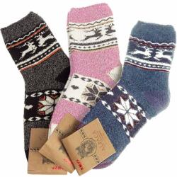 TifanTEX Șosete din lână de oaie Alpaca pentru damă, 3 buc, Model norvegian Reni PB443 () (0708E9)