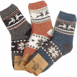 TifanTEX Șosete din lână de oaie Alpaca pentru damă, 3 bucăți, model norvegian, Ren () (0708E8)