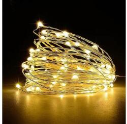 LED fényfüzér 100 led - meleg fehér 11, 5 méter - 8 funkció