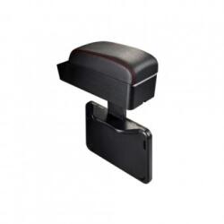 ALM Cotiera auto universala piele eco negru , cusatura rosie ajustabila (ALM 020924-9)