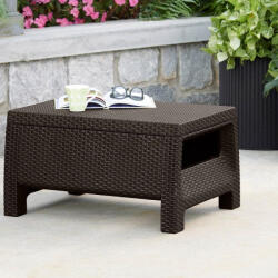 Keter Masuta gradina polipropilena imitatie ratan Keter maro pentru servirea cafelei si bauturilor Corfu II 77 x 57 x 42 cm (207786)