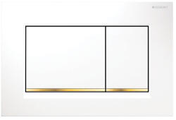 Geberit Clapeta cu actionare dubla, Geberit, Sigma30, alb, auriu, lucios (115.883.KK.1) - magazinuldeinstalatii