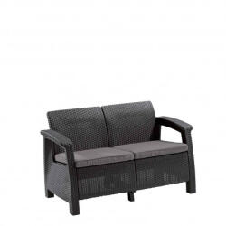 Keter Canapea pentru gradina, gri, 2 locuri, Curver Corfu Love Seat (17197359)