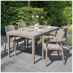 Keter Masuta de gradina polipropilena Keter pentru a servi masa 6 persoane cappuccino Girona 160x90x74 cm (232003)