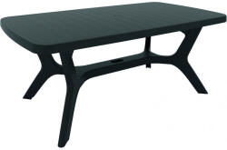 Keter Masa de gradina polipropilena Keter dreptunghiulara servirea meselor grafit finisaj textura lemn colectia Baltimore 4-6 persoane dimensiuni 177x100x71 cm (228342)