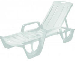 Keter Sezlong de piscina material plastic pentru gradina spatar reglabil culoare alb Keter colectie Florida forma ergonomica dimensiune 190x67x30 (17180024)