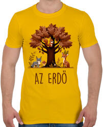 printfashion Az erdő - Férfi póló - Sárga (16640962)