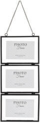 Art-Pol Casablanca áttört fekete üvegezett 3db fém képkeret láncszemekkel függeszthető 64x20x1, 5cm (173516)