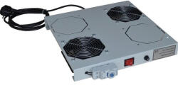 Legrand Rackszekrény ventilátor 19"- 2 ventilátor, termosztát, 160m3/óra, Fekete (19" álló Evoline/Estap rackszekrényhez) (EC2V) - tonerklinika
