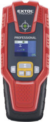 Extol digitális detektor, rejtett fém (vas, réz, alu) és fa tárgyak, illetve feszültség alatti vezeték keresésére, LCD kijelző