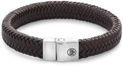 Rebel&Rose Brățară din piele maro Herringbone Brown Matt RR-M0022-S 20 cm - L+