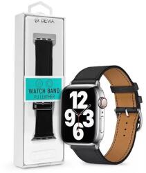 DEVIA ST365447 Apple Watch 42/44/45/49 mm fekete bőr óraszíj (ST365447) - bestbyte